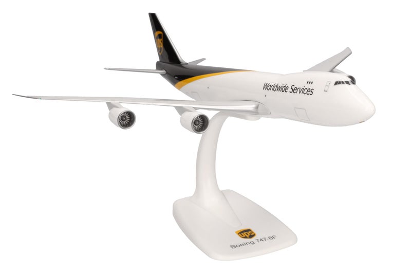 Herpa نموذج طائرة هيربا سناپ فيت UPS بوينغ 747-8F بمقياس 1:250، نموذج بلاستيكي صغير مع قاعدة، بناء نماذج، إصدار جامعي - Image 3